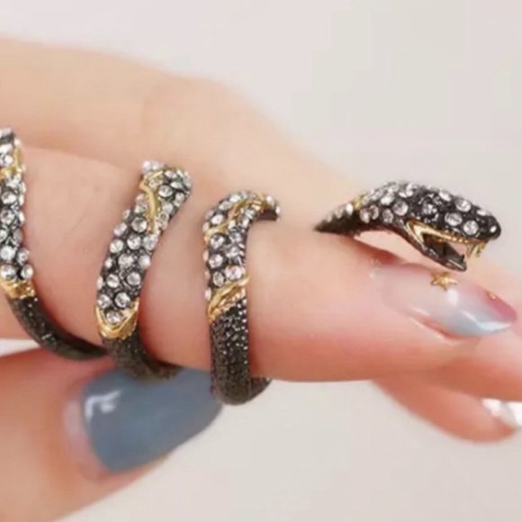 ALEXIS BITTAR • Jardin De Papillon Snake Wrap Ring - Picture 4 of 8